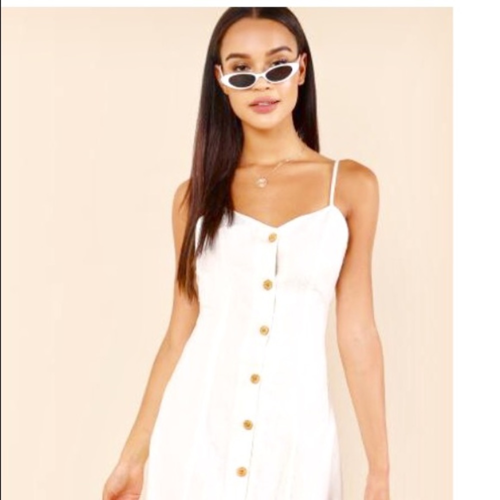 White lined dress never worn